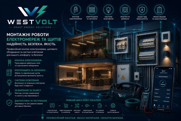 Електрик, Відеонагляд, Сонячні станції, Кондиціонери від WEST VOLT 8
